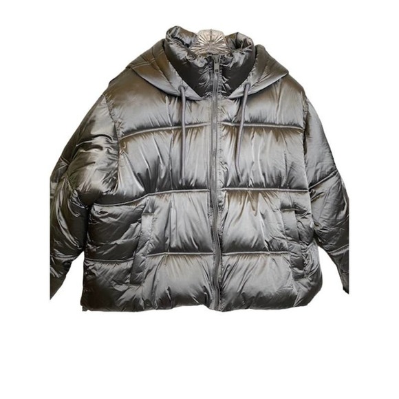 Zara Hooded Puffer Jacket Size XL Gray NWTs - Picture 2 of 7